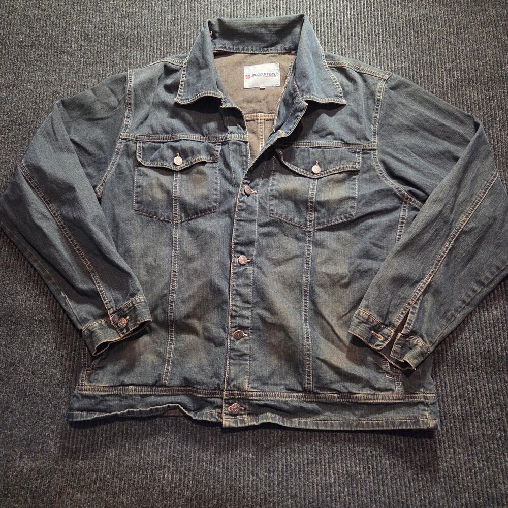 VTG Blue Steel Denim Jacket Men's 2XL
